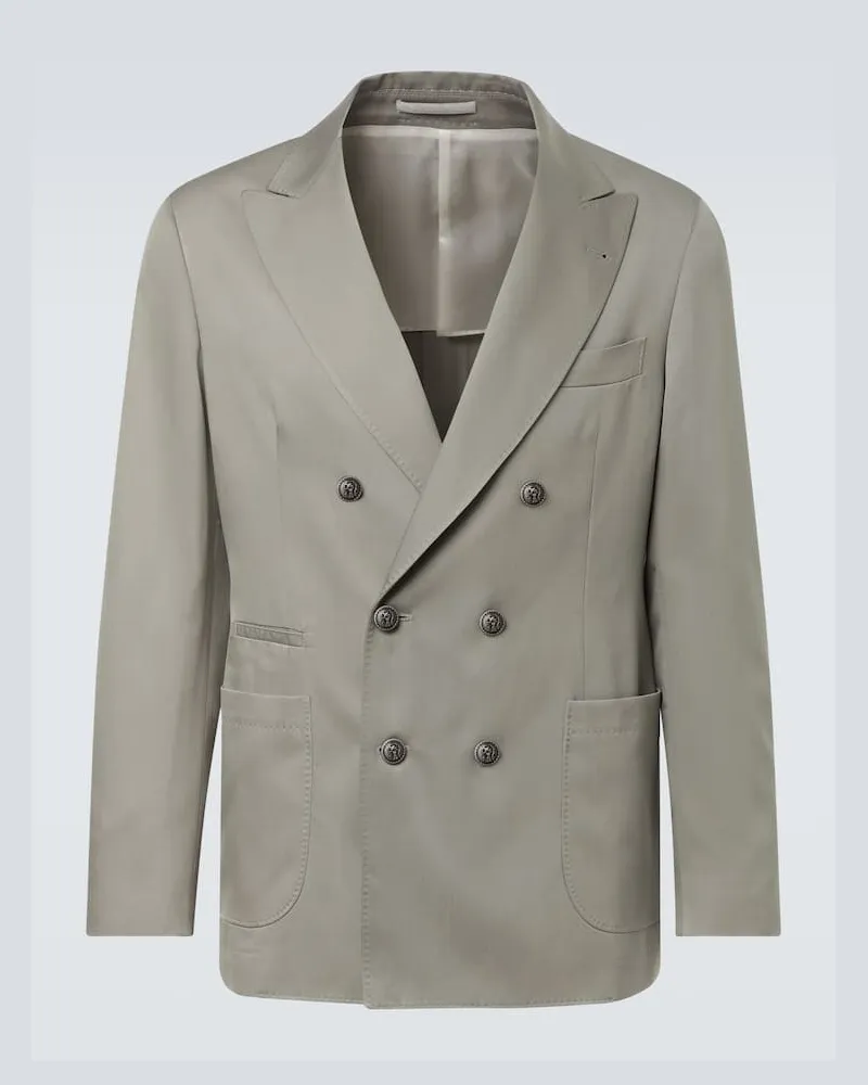 Brunello Cucinelli Anzugjacke aus Seide Grau