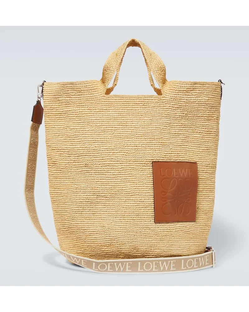 Loewe Paula's Ibiza Tote Bag Slit Large aus Raffiabast Beige