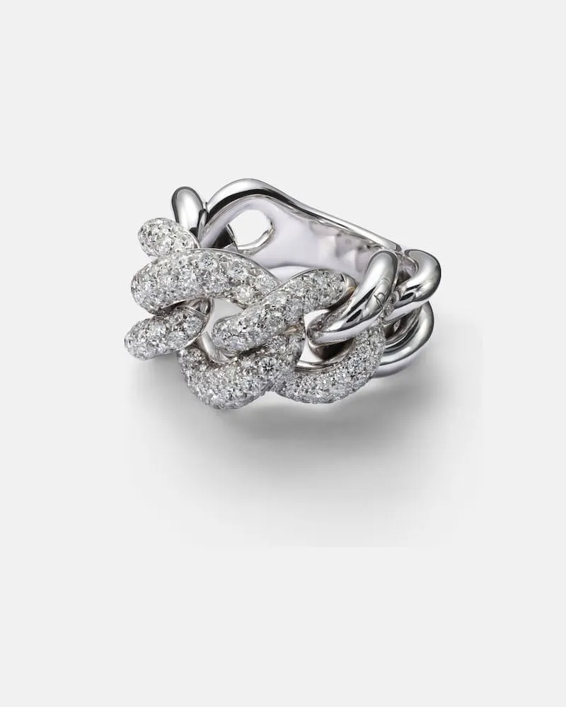 Pomellato Ring Catene aus 18kt Weißgold mit Diamanten Metallic