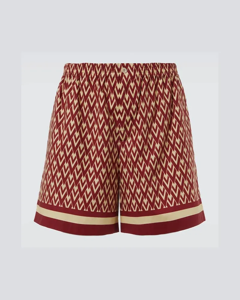 Valentino Garavani Bermuda-Shorts Toute La V aus Baumwollpopeline Rot