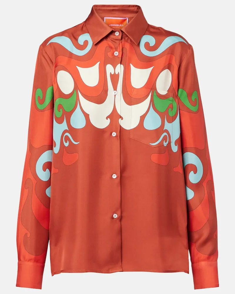 La DoubleJ Hemd Boy aus Seiden-Twill Rot