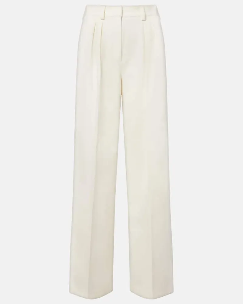 Max Mara Hose Molo aus einem Wollgemisch Weiß