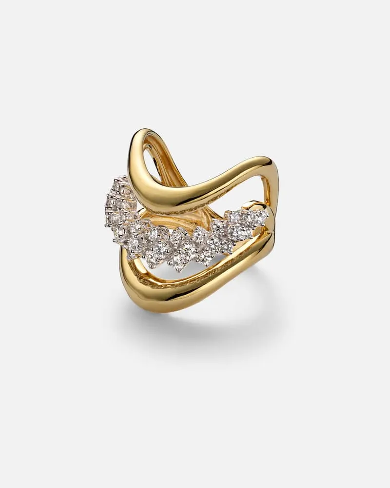 YEPREM Ring Golden Strada aus 18kt Gelbgold mit Diamanten Gold