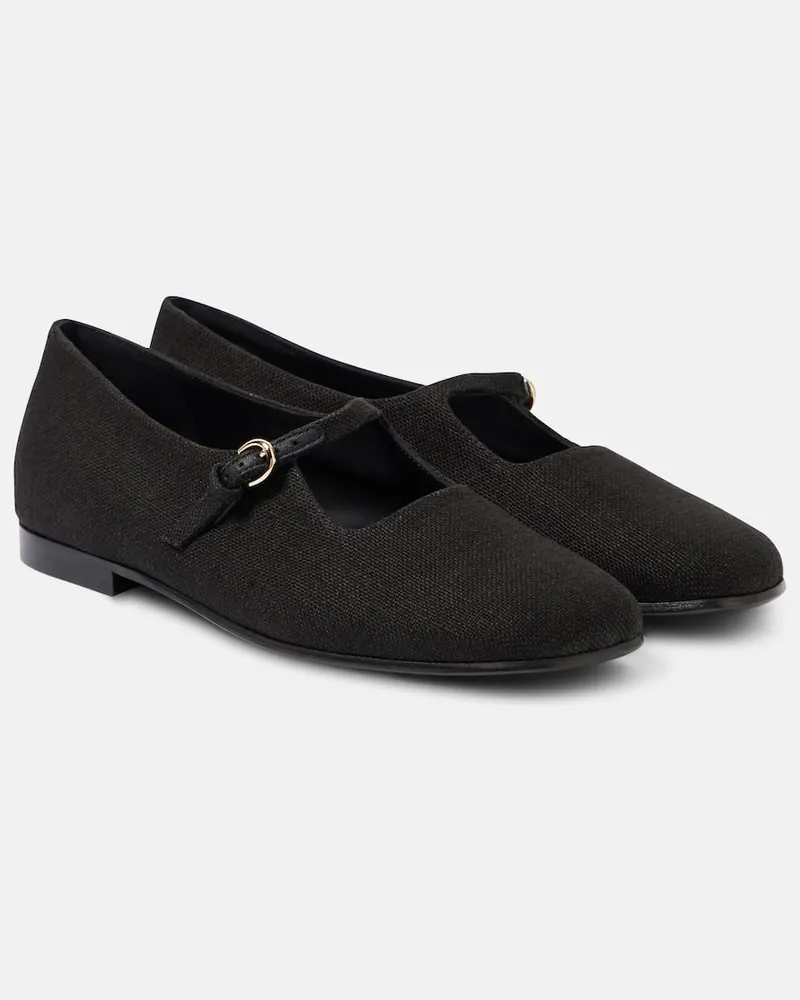 Co Mary-Jane-Ballerinas aus Canvas Schwarz