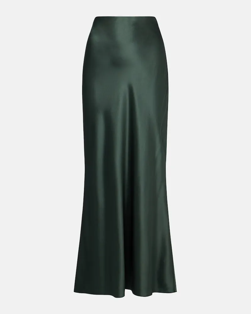The Sei Maxirock aus Seidensatin Grün