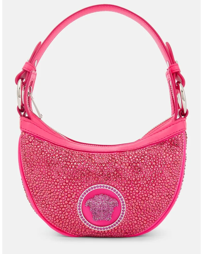 Versace Verzierte Schultertasche Crystal Repeat Mini Pink