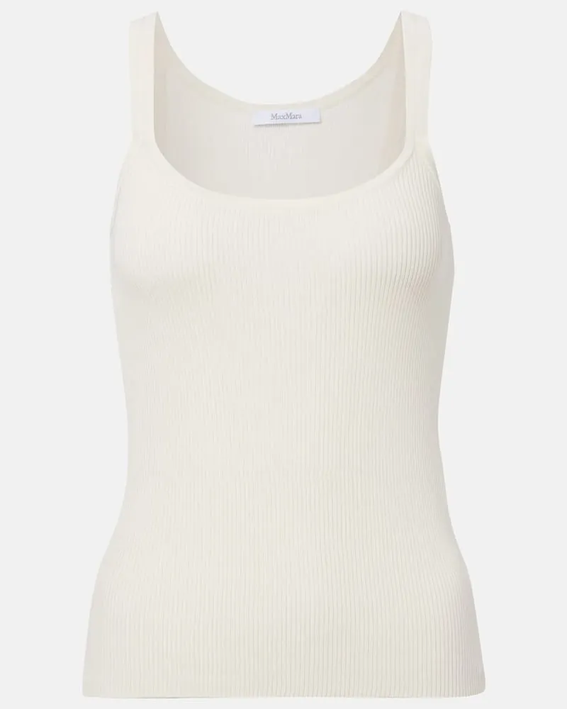 Max Mara Top Helier aus einem Baumwollgemisch Weiß