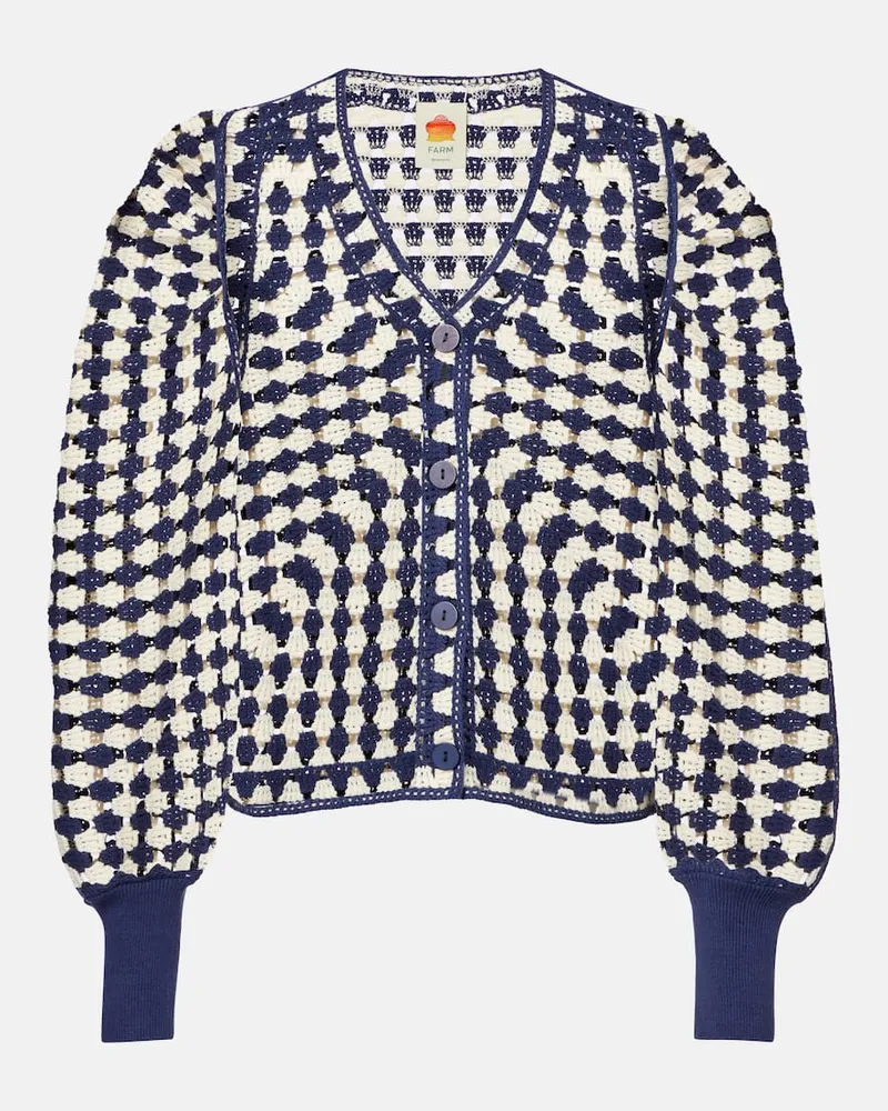 FARM Rio Cardigan aus Häkelstrick Blau