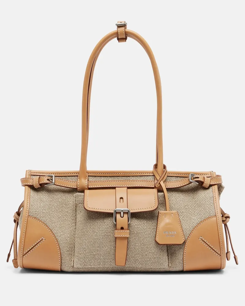 Prada Schultertasche Prada Bonnie Medium mit Leder Beige