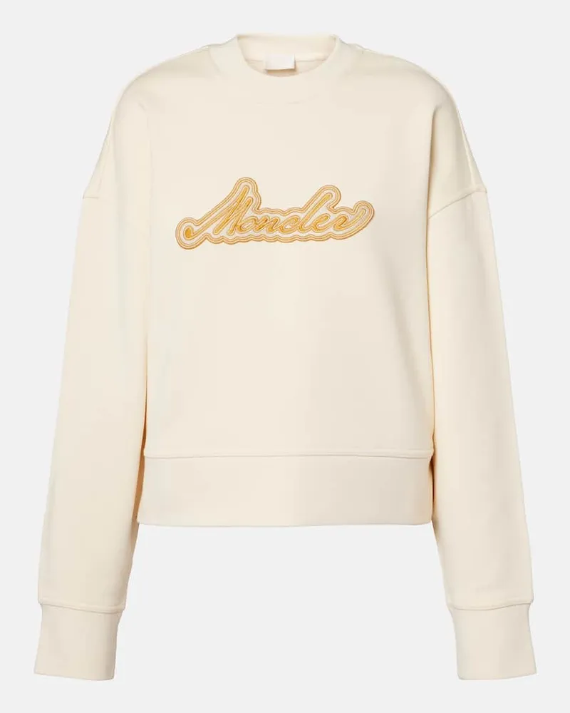Moncler Sweatshirt aus Baumwoll-Jersey Weiß