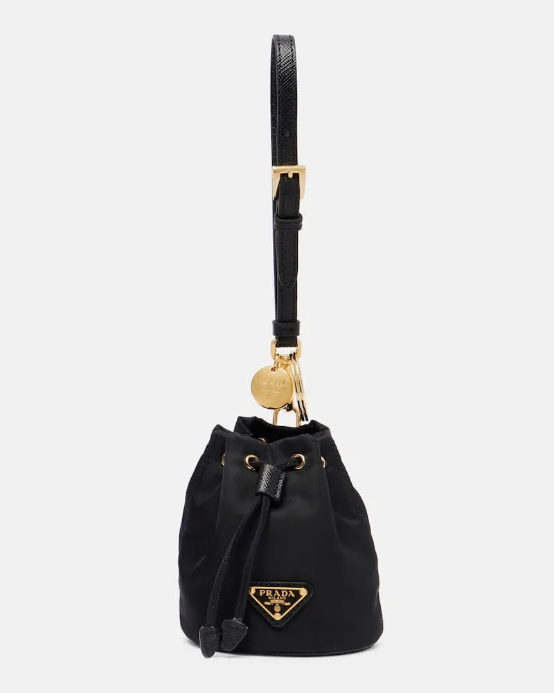 Prada Taschenanhänger aus Re-Nylon Schwarz