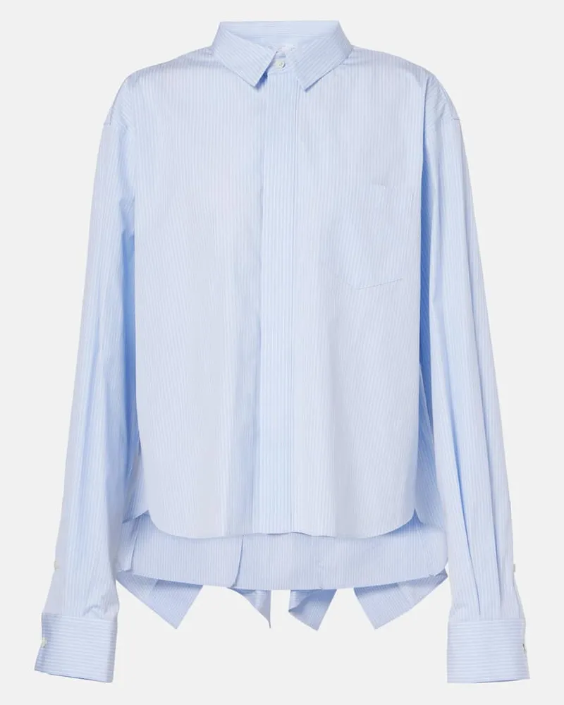 Sacai Hemd aus Baumwollpopeline Blau