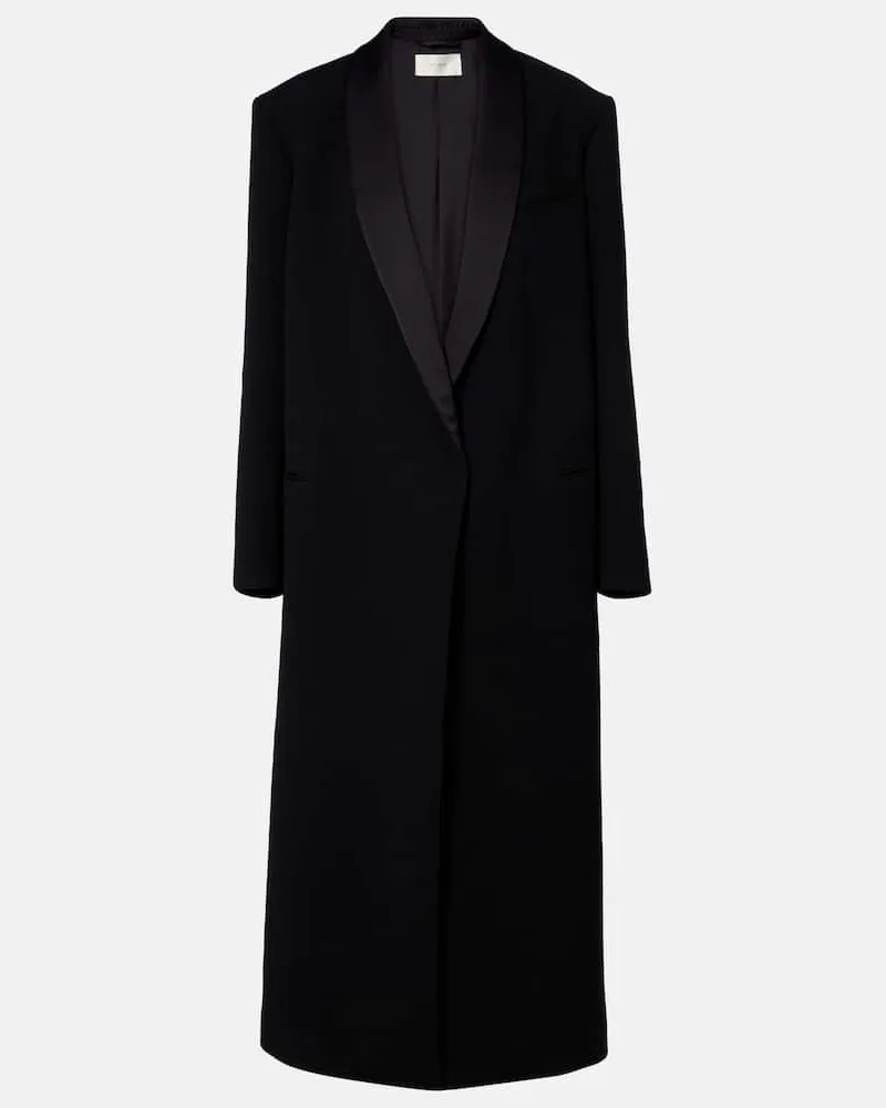 The Row Mantel Erdene aus Schurwolle Schwarz