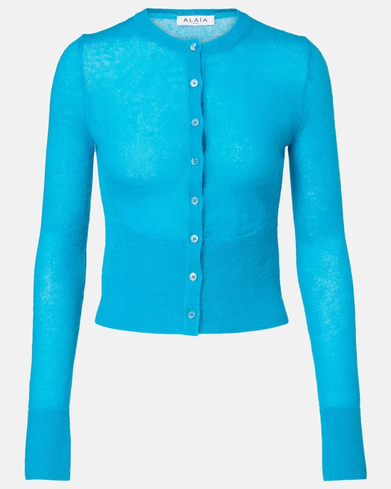 Alaïa Alaïa Cardigan aus einem Mohairgemisch Blau