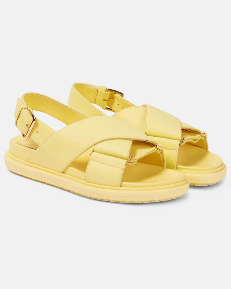 Marni Sandalen Fussbett aus Leder Gelb
