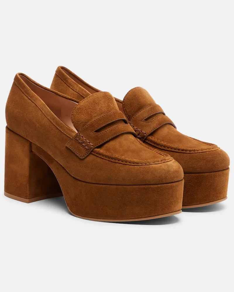 Gianvito Rossi Loafer-Pumps Jenna aus Veloursleder Braun