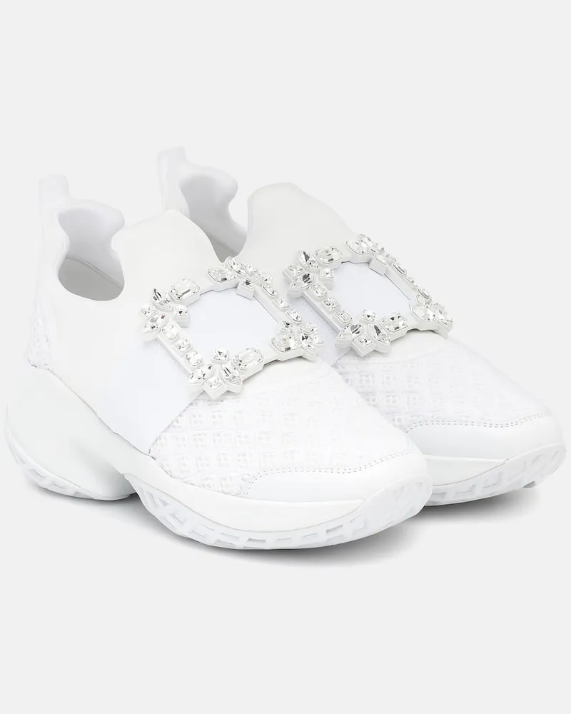 Roger Vivier Verzierte Sneakers Viv' Run Weiß