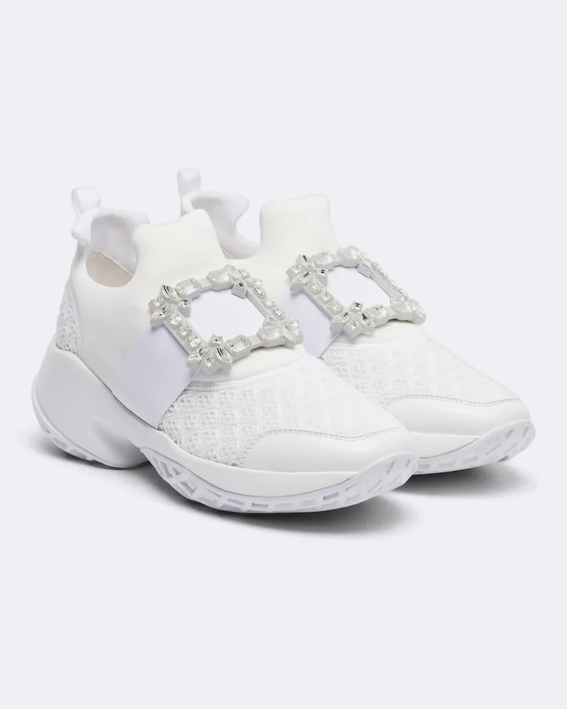 Roger Vivier Verzierte Sneakers Viv' Run Weiß
