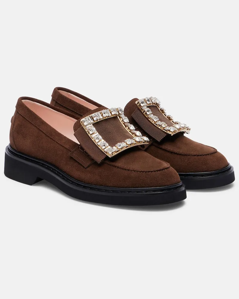 Roger Vivier Loafers Viv' Rangers 25 mit Kristallen Braun