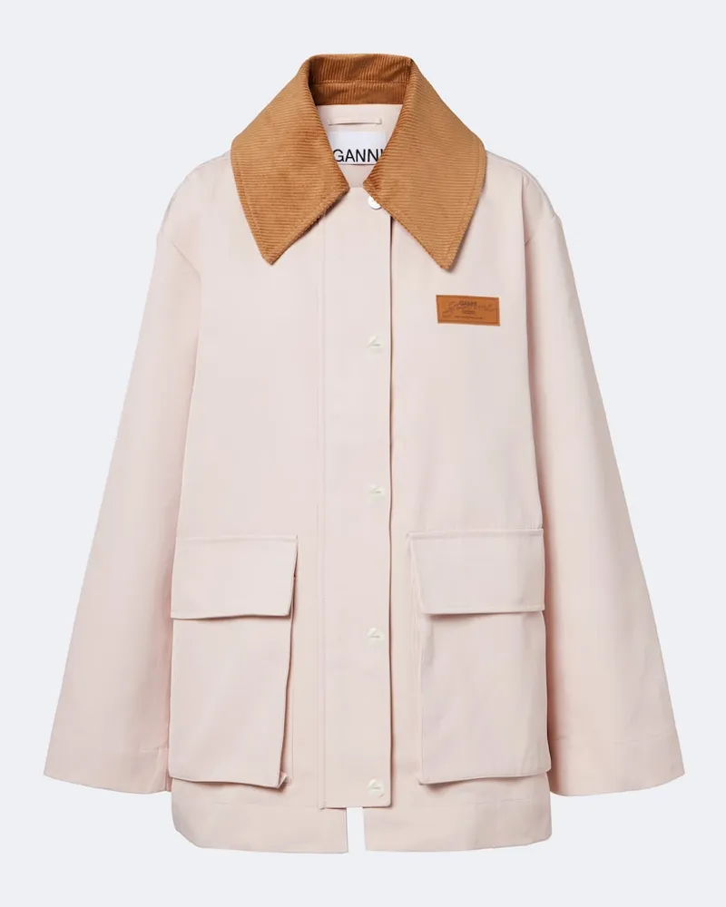 Ganni Jacke aus Canvas Rosa
