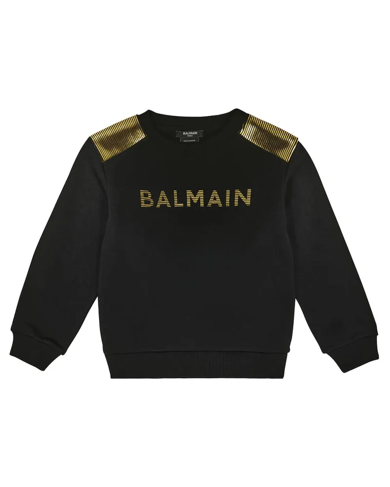 Balmain Sweatshirt aus Baumwolle Schwarz