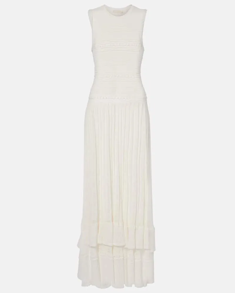 Ulla Johnson Maxikleid Mireille aus Strick Weiß
