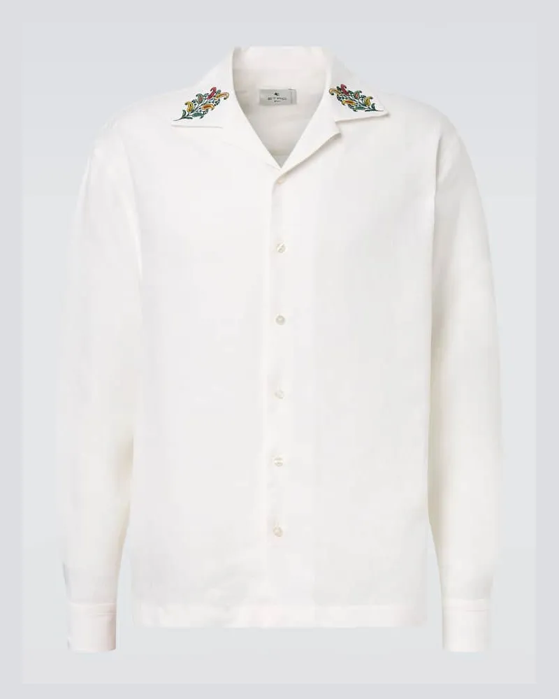 Etro Hemd aus Leinen Weiß