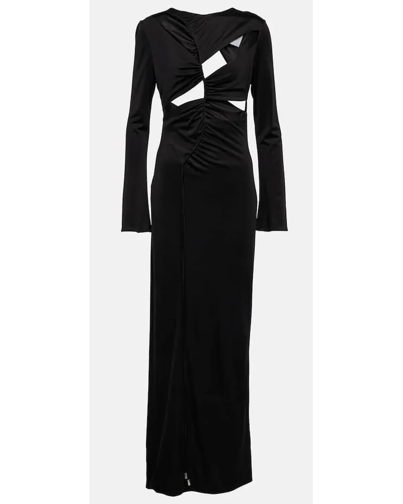 GALVAN Maxikleid Vertebrae Schwarz