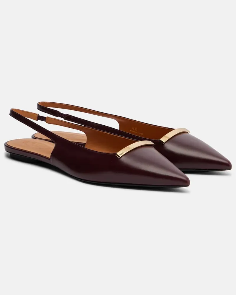 TOD'S Slingback-Ballerinas Barretta aus Leder Burgunderrot