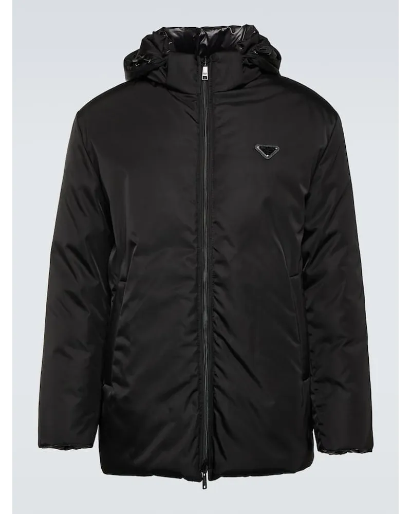 Prada Wattierte Jacke aus Re-Nylon Schwarz