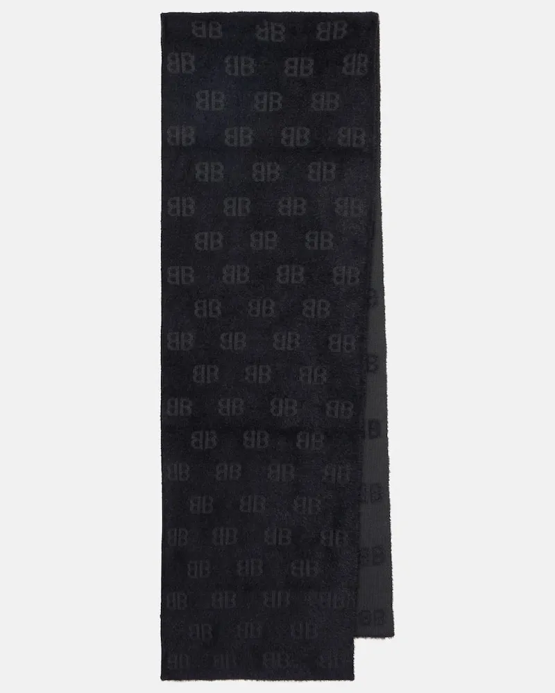 Balenciaga Schal BB aus einem Wollgemisch Schwarz