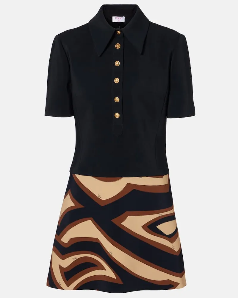 Emilio Pucci Polokleid Labirinto Schwarz
