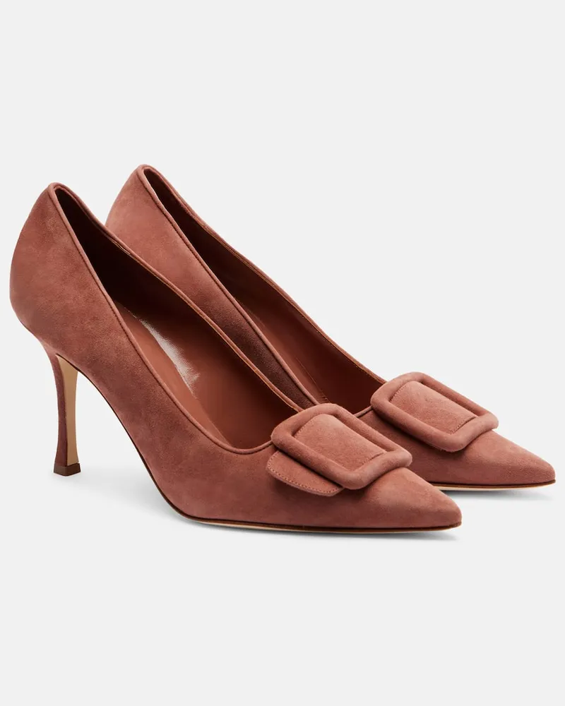 Manolo Blahnik Pumps Maysale 90 aus Veloursleder Braun
