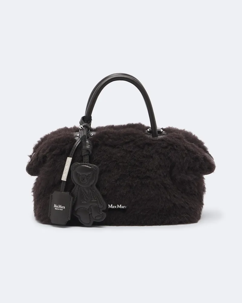 Max Mara Bowling Bag Mini aus Teddyfleece Braun
