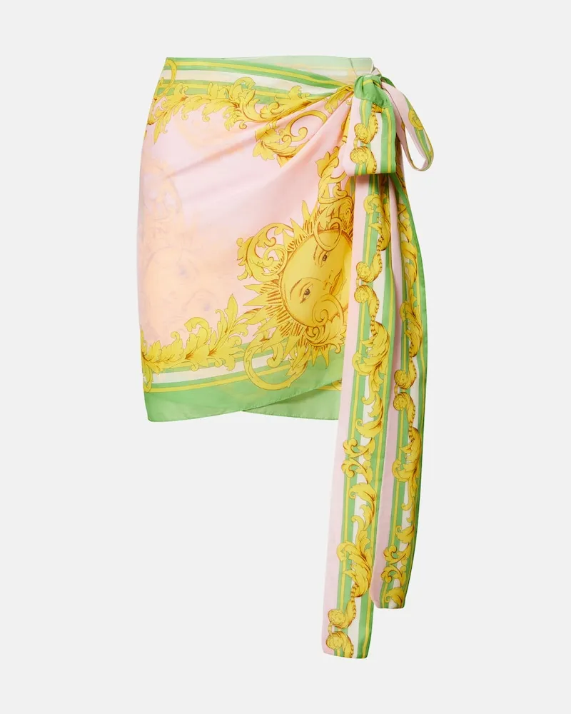 Versace Pareo aus Baumwolle und Seiden-Voile Multicolor