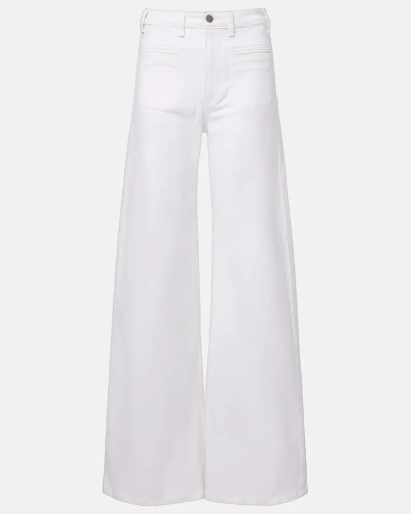 KHAITE High-Rise Wide-Leg Jeans Delmonico Weiß