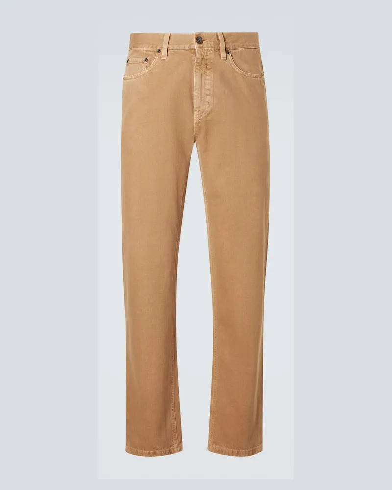 Ermenegildo Zegna Gerade Hose Roccia aus Baumwolle Beige