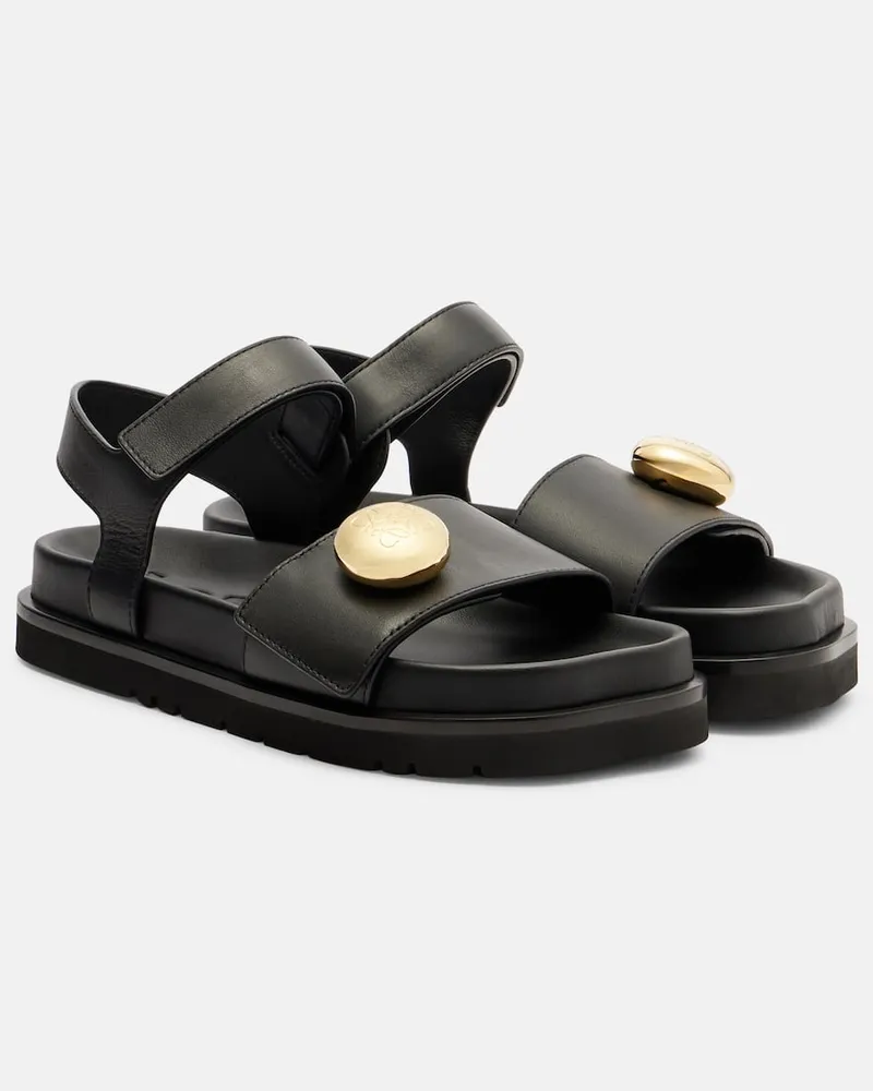 Loewe Sandalen Pebble aus Leder Schwarz