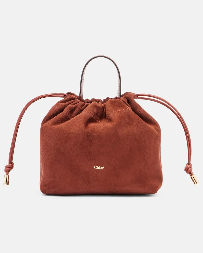 Chloé Chloé Bucket-Bag Chloé Icons Small aus Veloursleder Braun