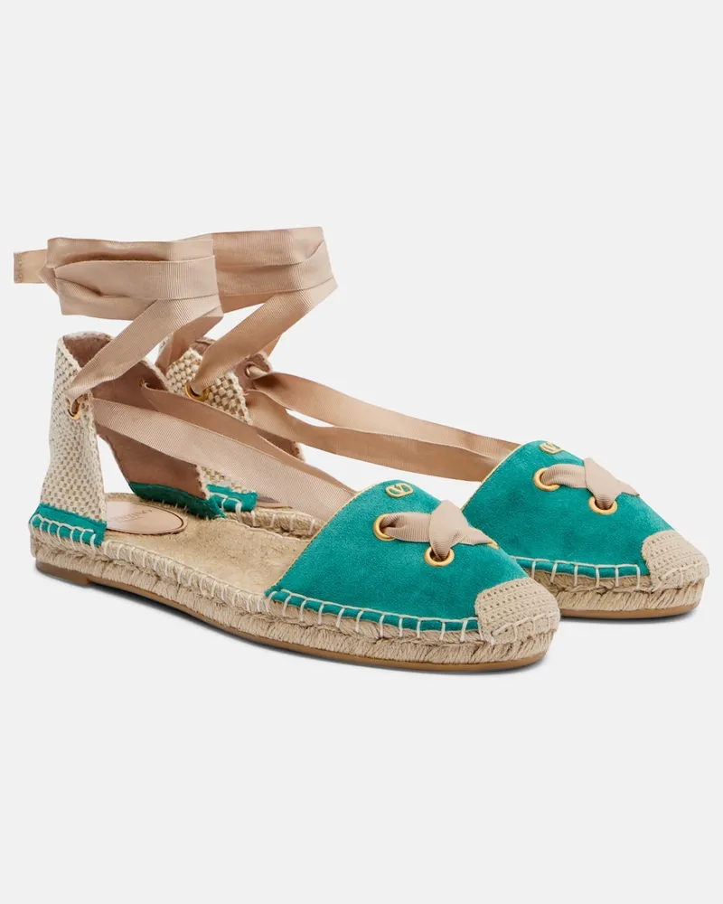 Valentino Garavani Espadrilles Resort aus Veloursleder Blau