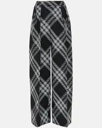 Burberry Weite Hose aus Wolle Schwarz