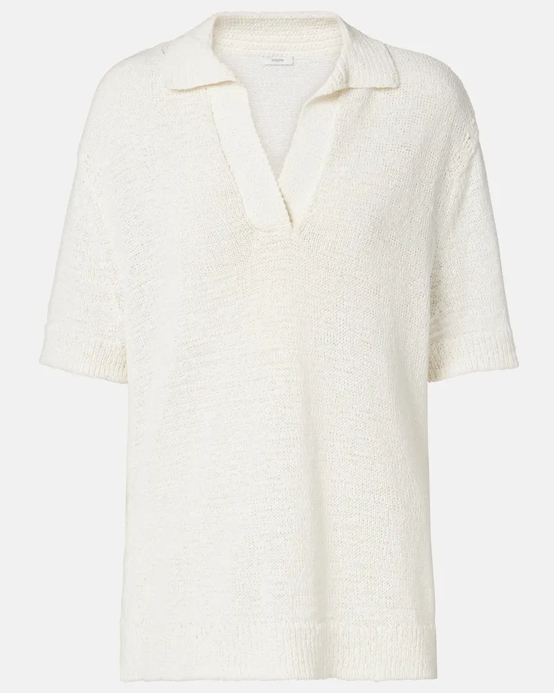 Joseph Oversize-Polohemd Rian aus einem Baumwollgemisch Weiß