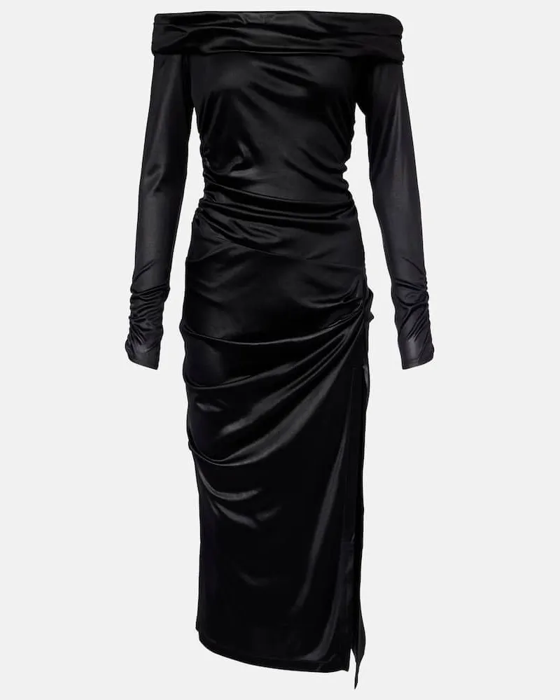 Isabel Marant Off-Shoulder-Midikleid Elife Schwarz