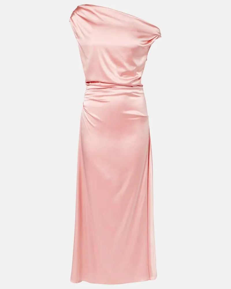 STAUD Midikleid Elyse aus einem Seidengemisch Pink