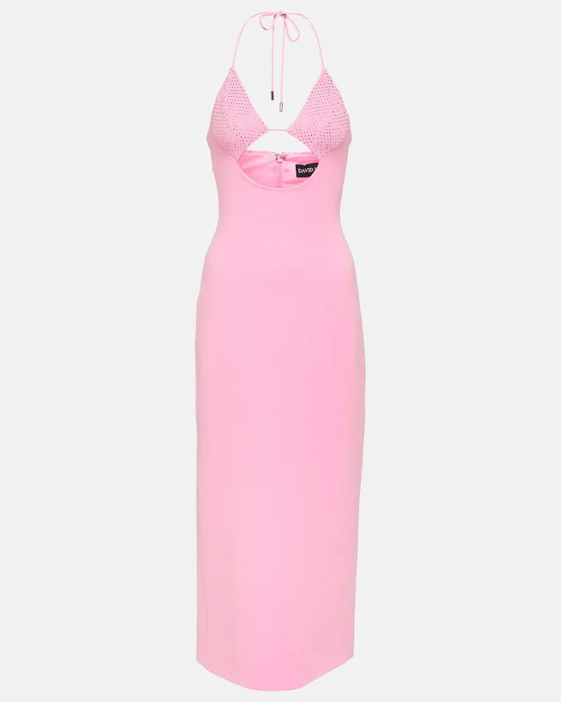 David Koma Verziertes Midikleid Rosa