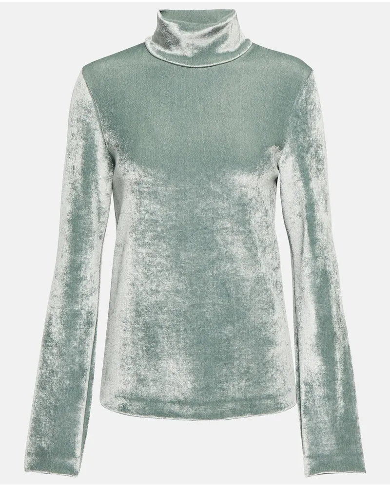 Jil Sander Longsleeve aus Samt Blau
