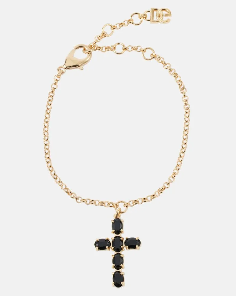 Dolce & Gabbana Armband Cross mit Kristallen Gold