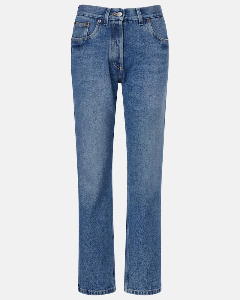 Prada Low-Rise Straight Jeans Blau