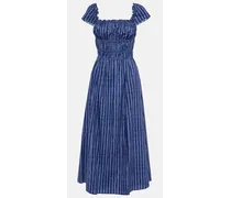 Gerafftes Midikleid aus Baumwollgemisch