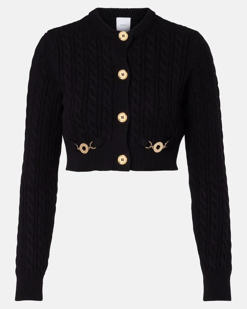 Patou Cardigan aus Wolle und Kaschmir Schwarz
